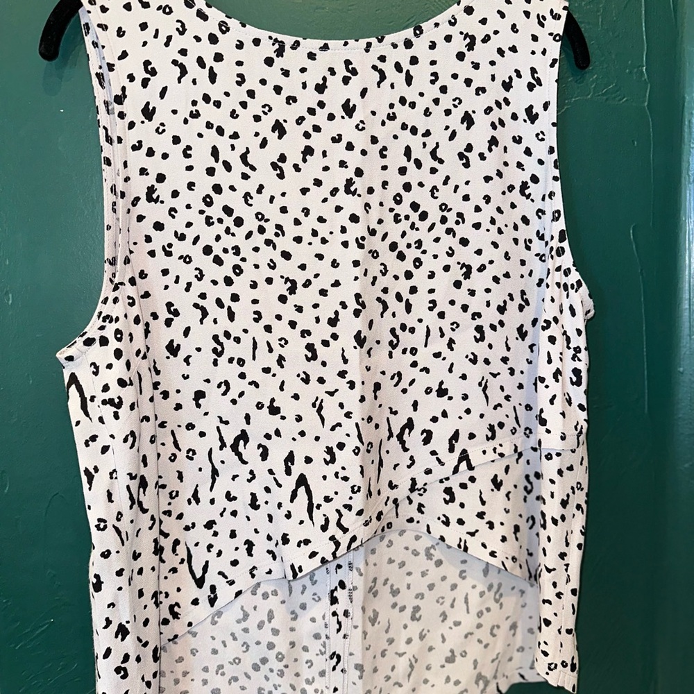 Michael Stars Black and White Asymmetrical Tank Top